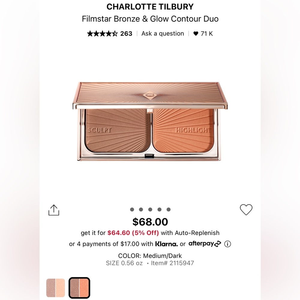 CHARLOTTE TIBURY FILMSTAR BRONZE & GLOW MEDIUM/DARK